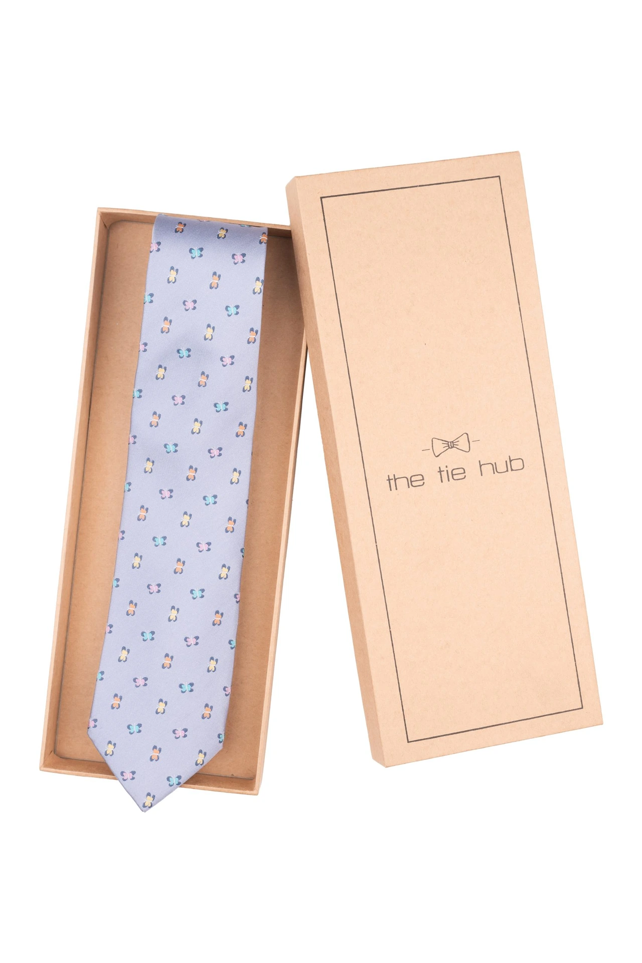 Blue Solid Silk Necktie for Men