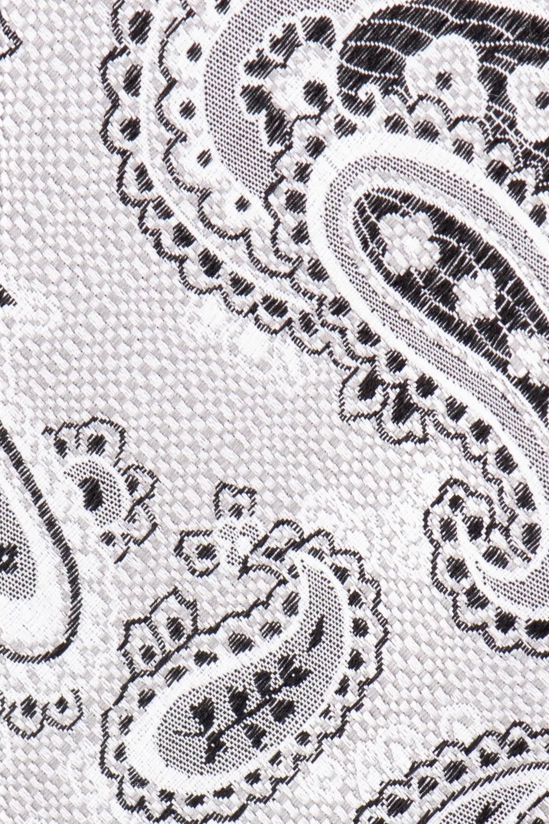 White Paisley Silk Necktie for Men