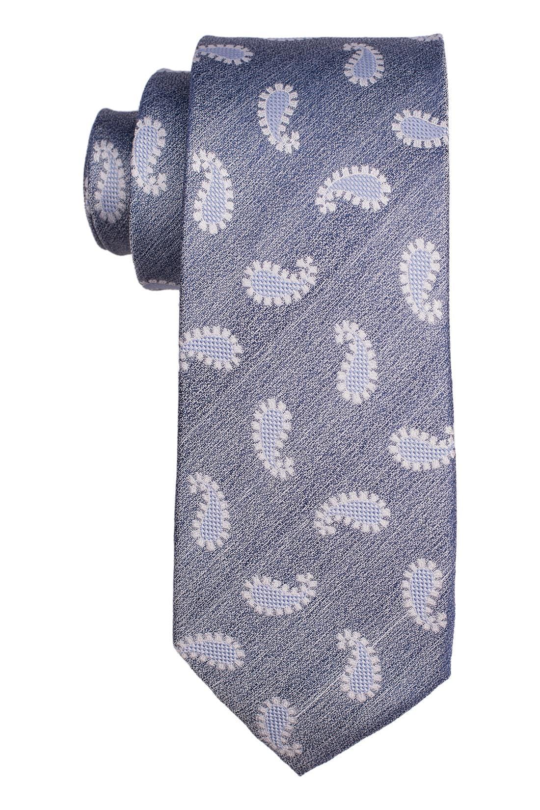 Blue Paisley Silk Necktie for Men