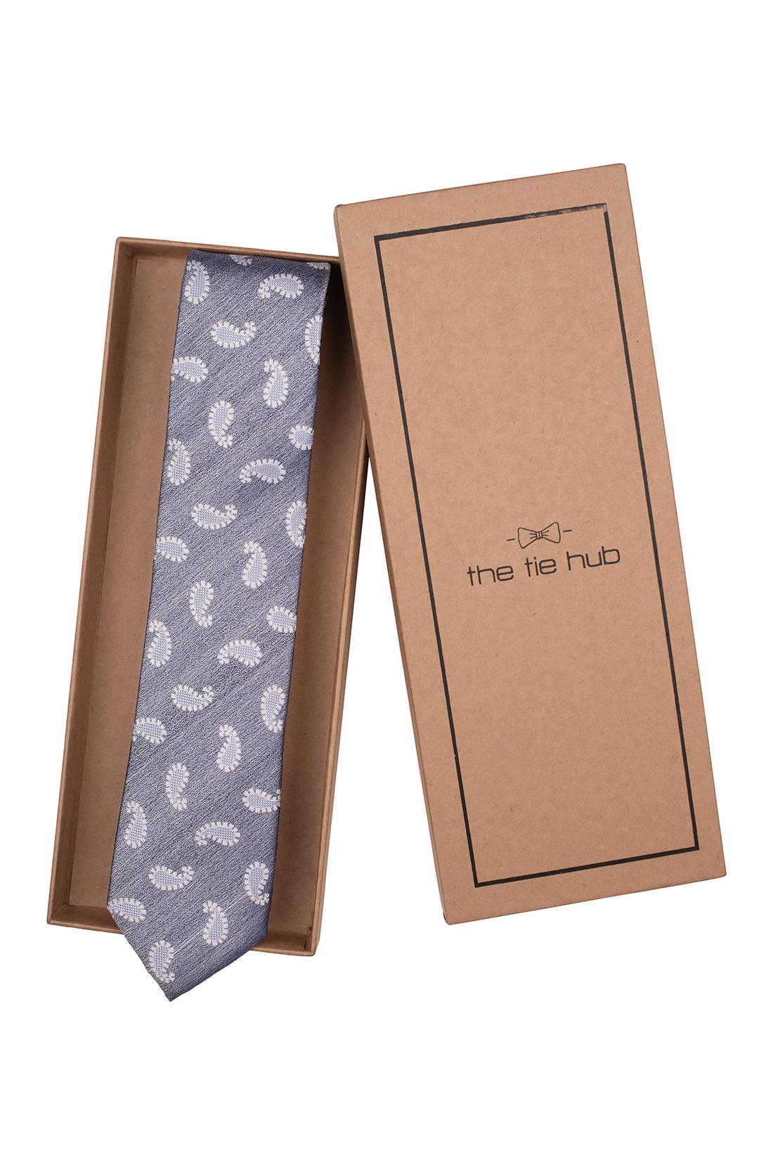 Blue Paisley Silk Necktie for Men