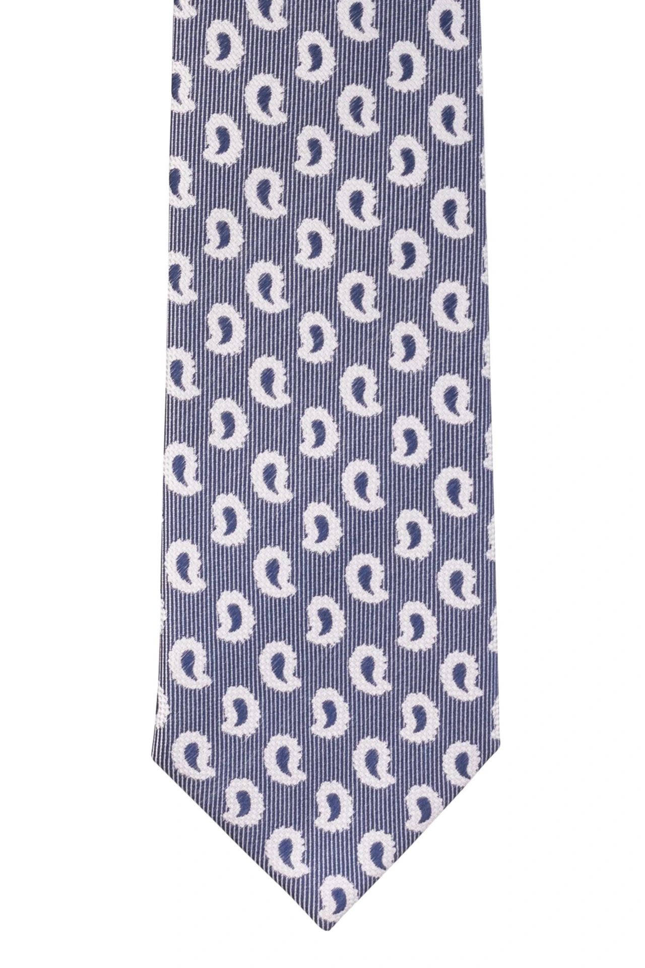 Navy with Blue Paisley Silk Necktie for Men