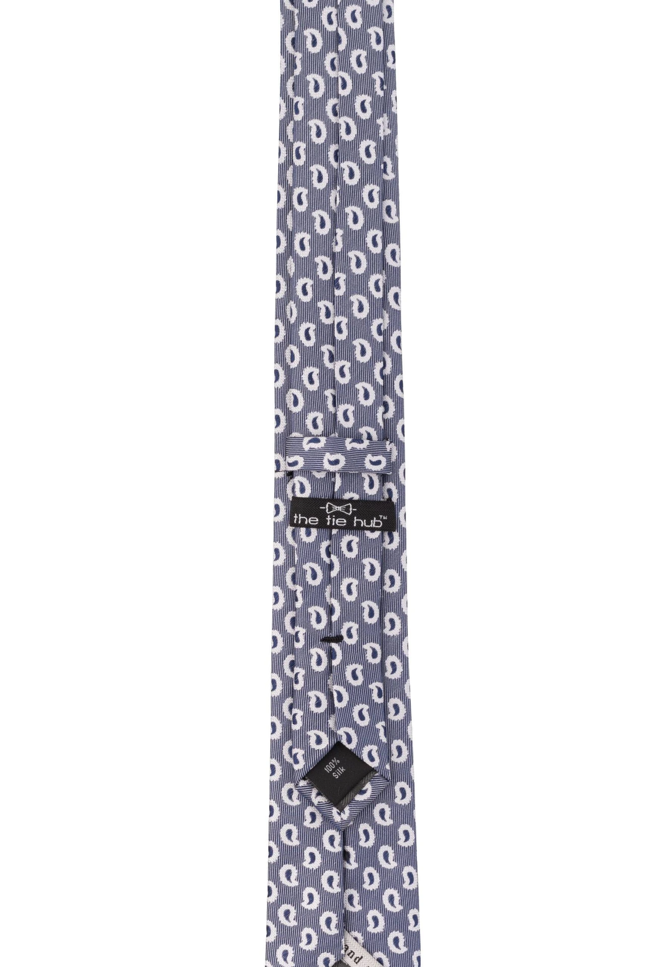 Navy with Blue Paisley Silk Necktie for Men