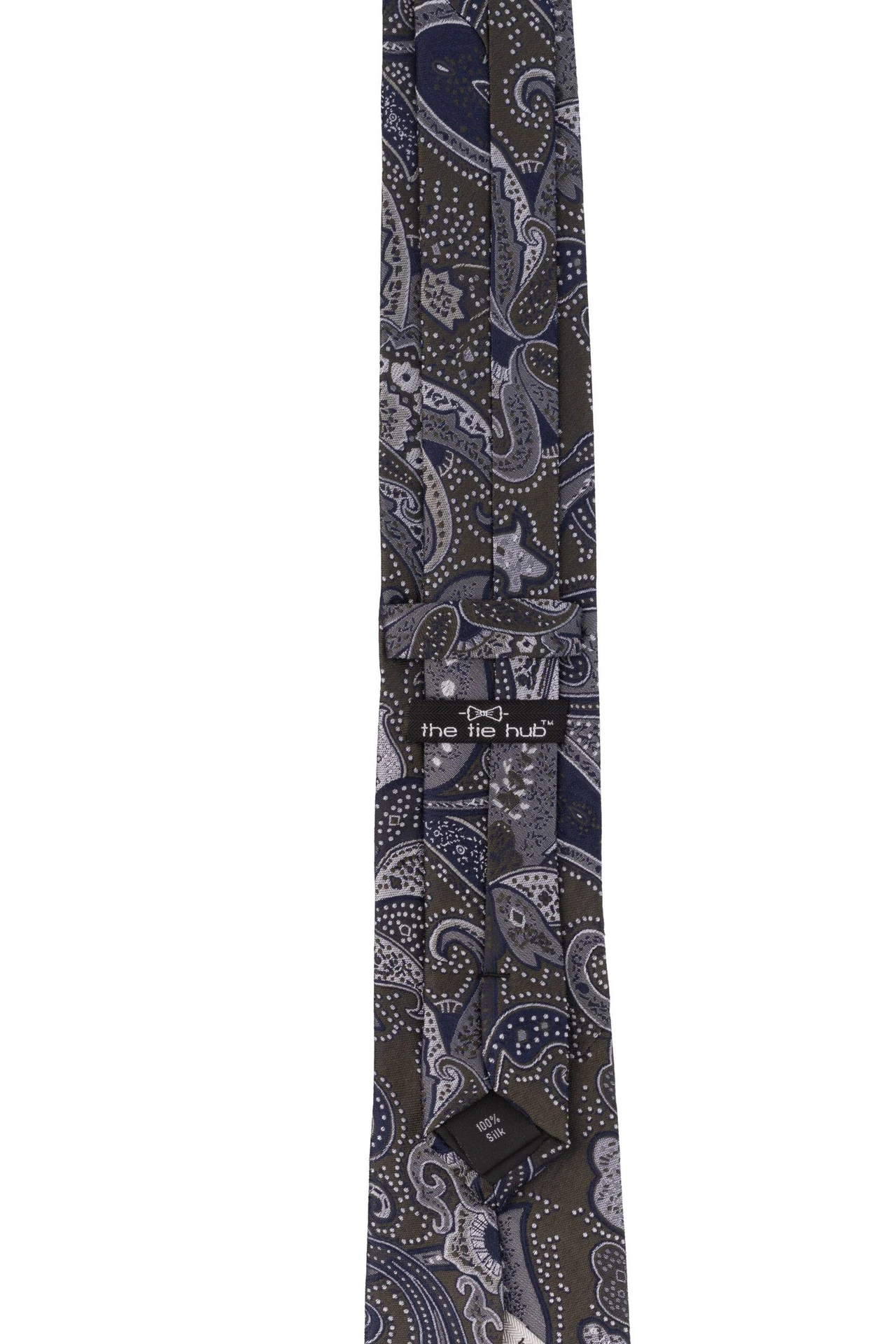 Green with Blue Paisley Silk Necktie for Men