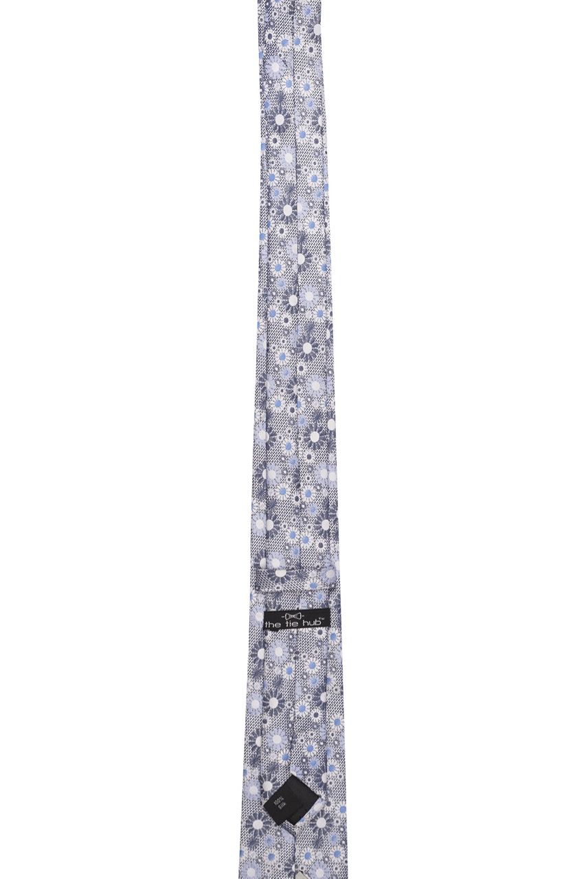 Grey Floral Silk Necktie for Men