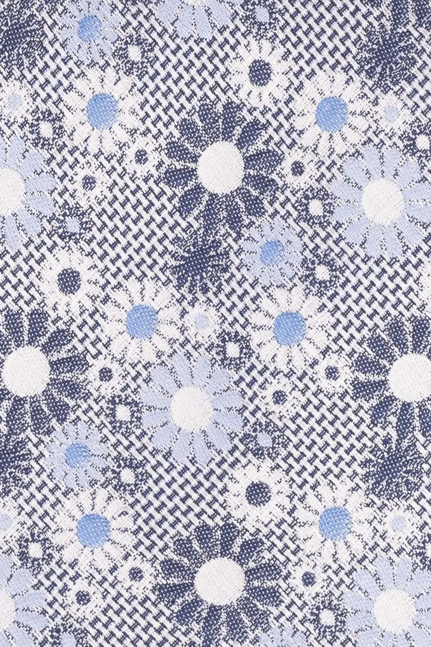 Grey Floral Silk Necktie for Men