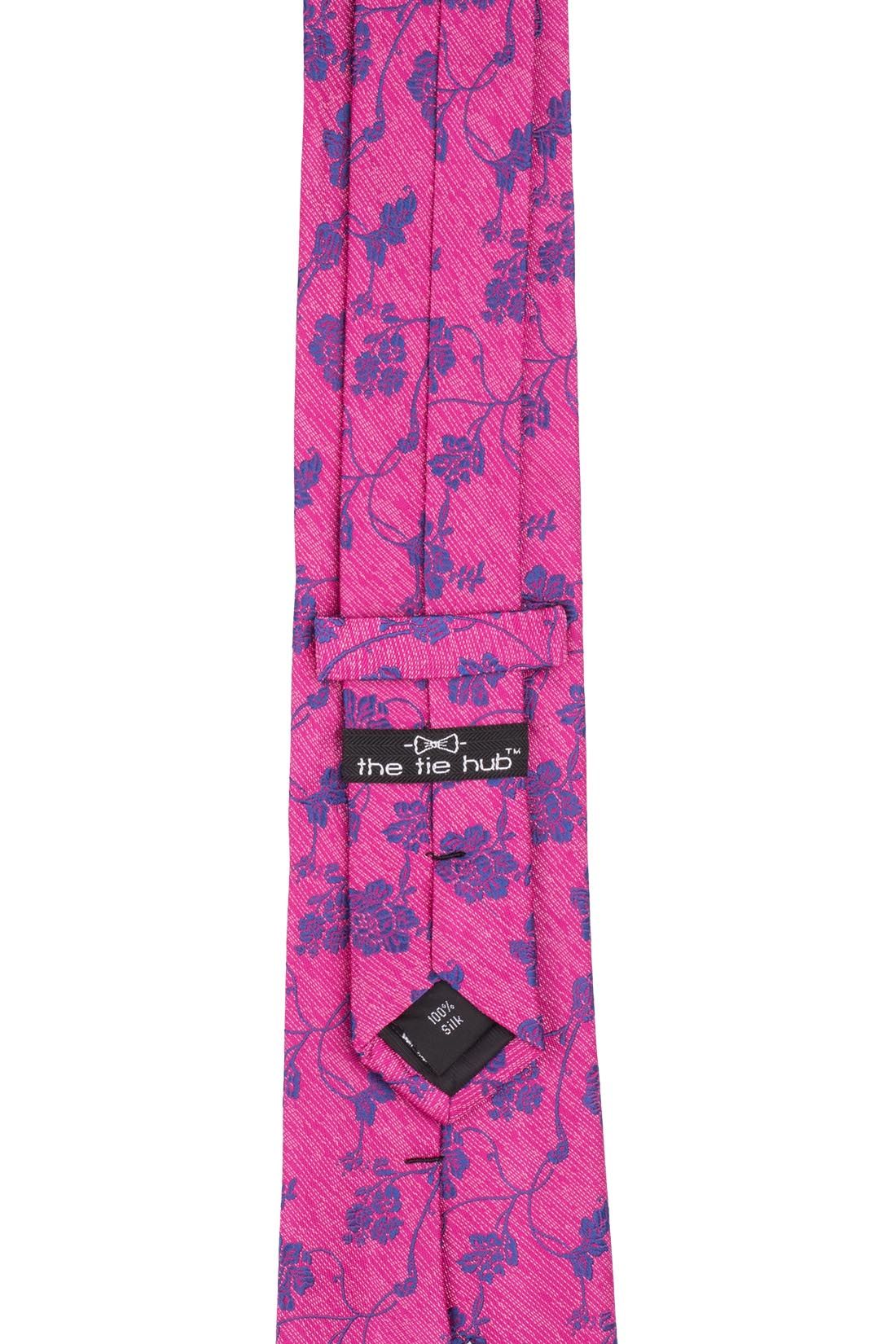 Pink Floral Silk Necktie for Men