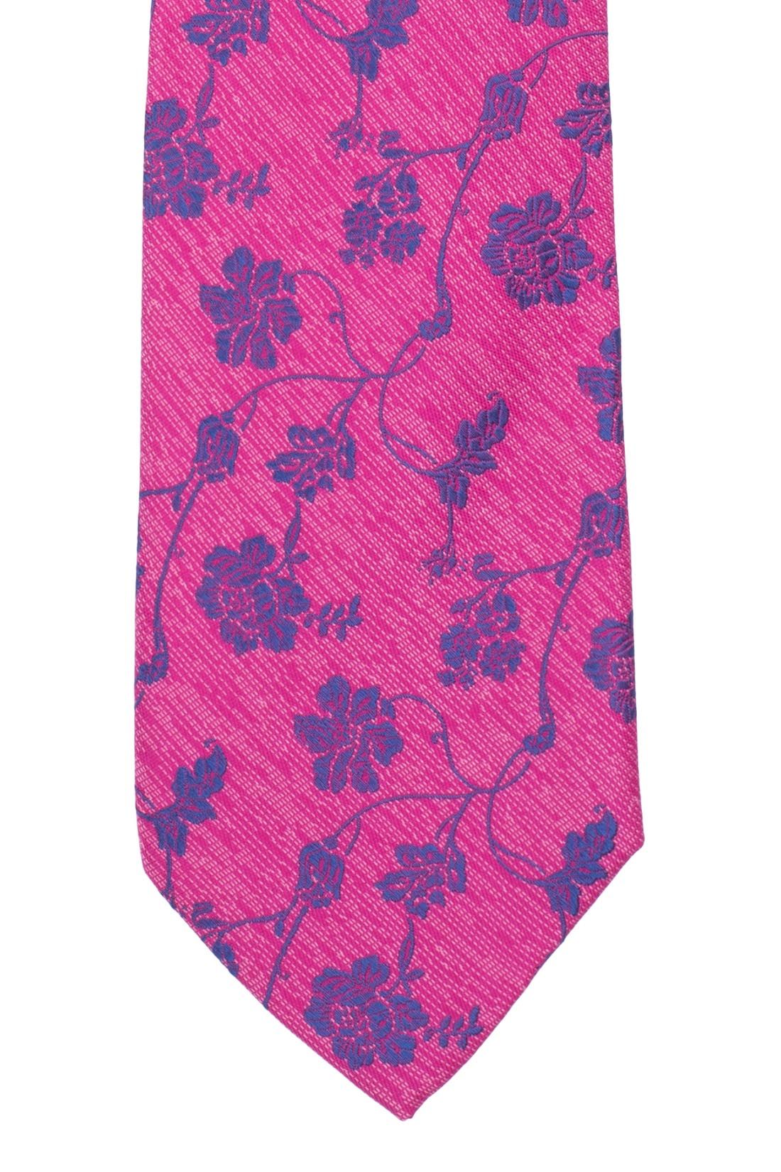 Pink Floral Silk Necktie for Men