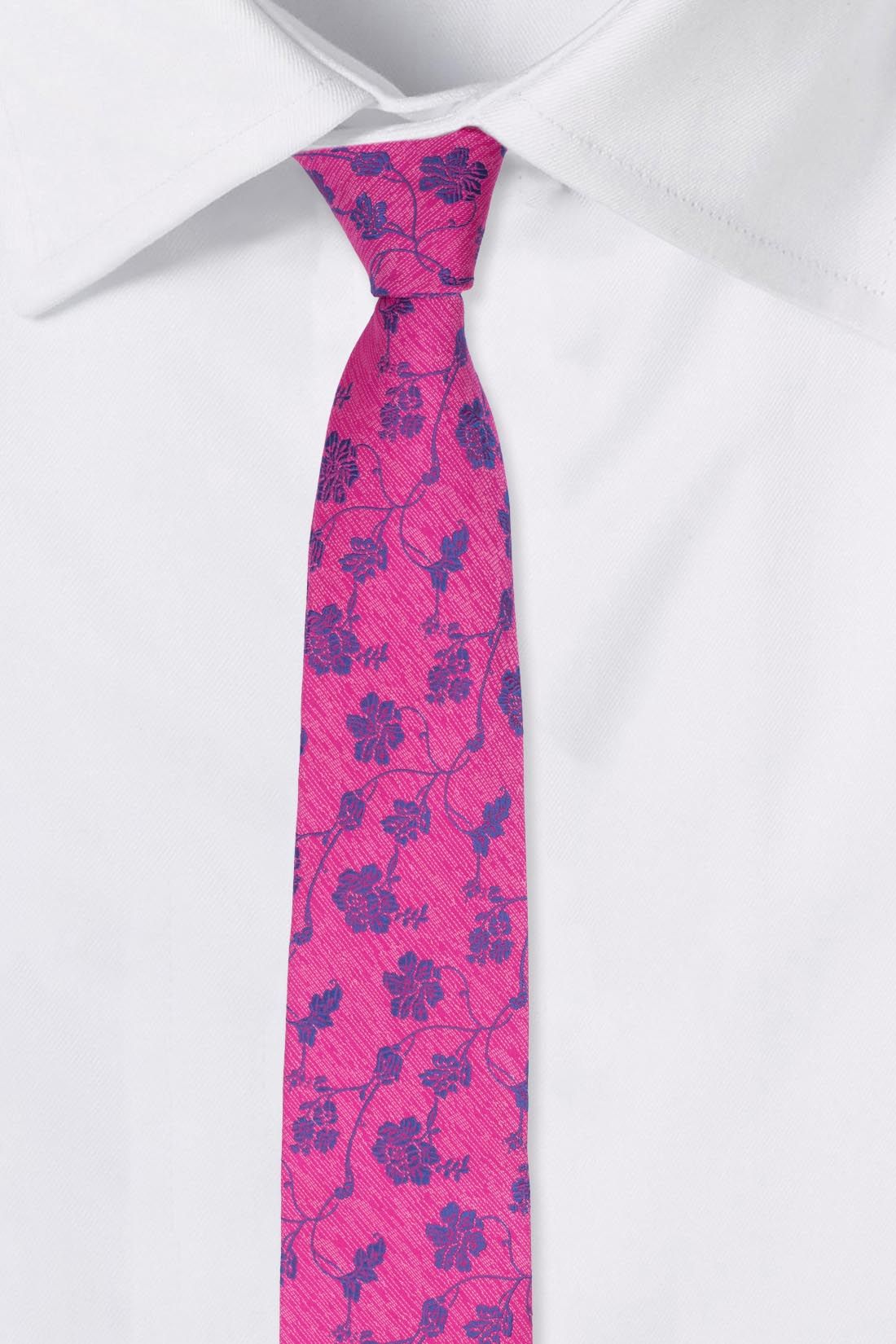 Pink Floral Silk Necktie for Men