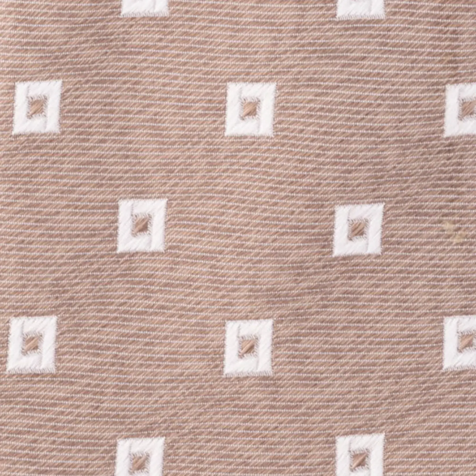 Brown with White Geometric Silk Necktie for Men