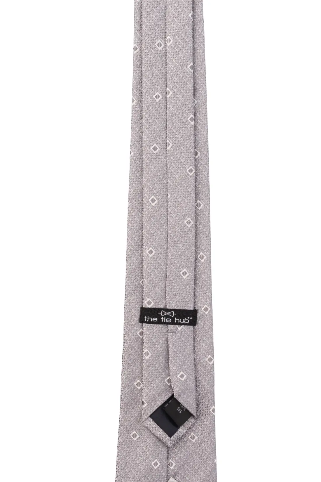 Grey Geometric Silk Necktie for Men