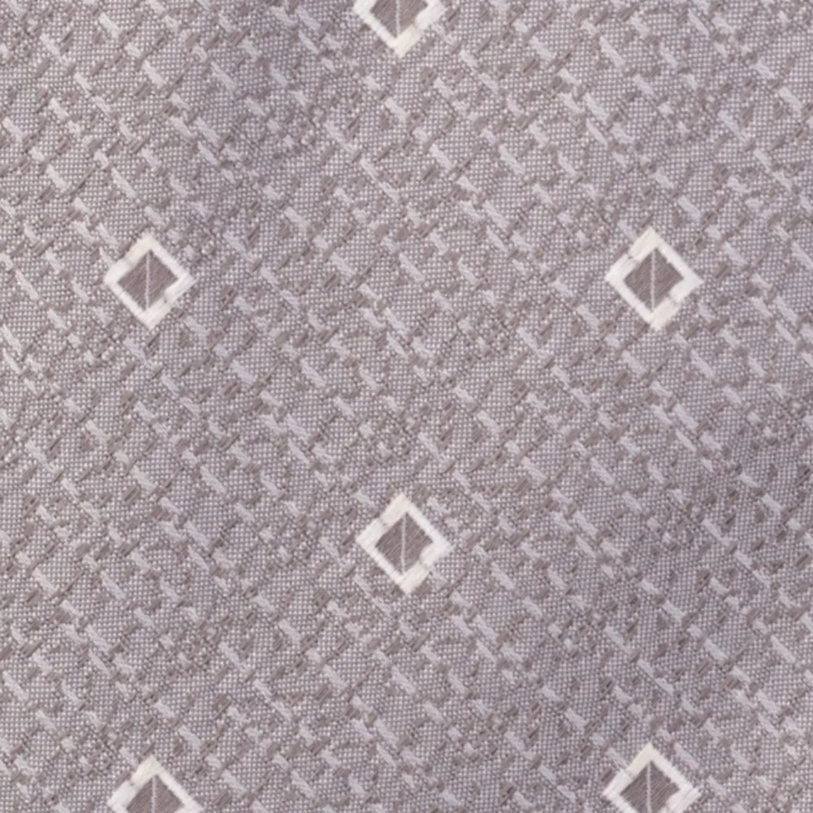 Grey Geometric Silk Necktie for Men