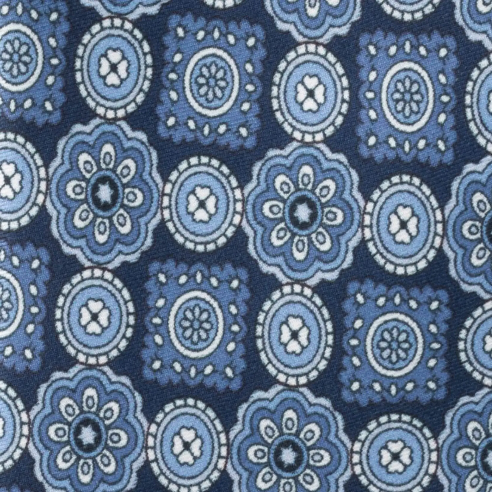 Blue Geometric Silk Necktie for Men
