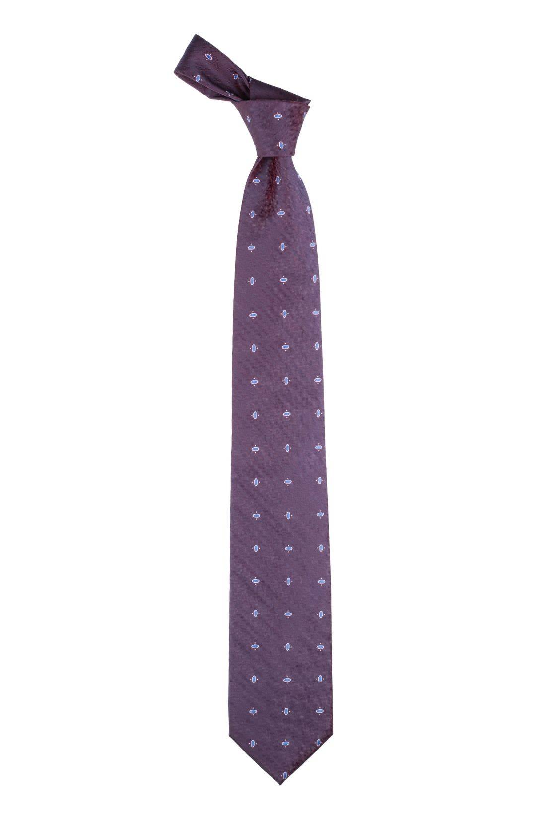 Purple Geometric Silk Necktie for Men