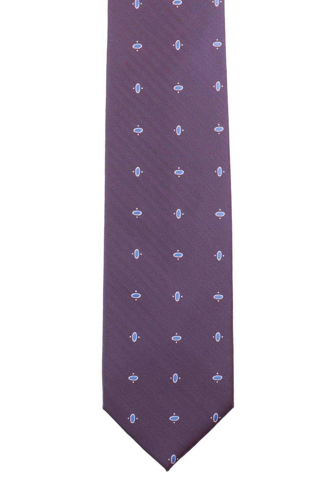 Purple Geometric Silk Necktie for Men