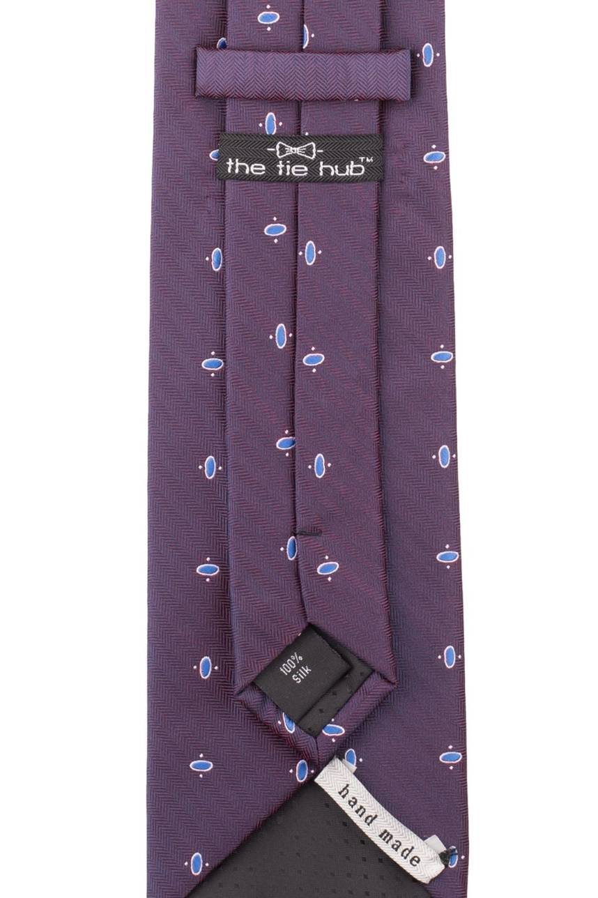 Purple Geometric Silk Necktie for Men