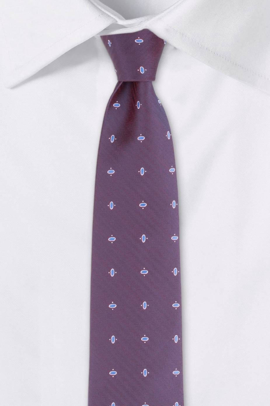 Purple Geometric Silk Necktie for Men