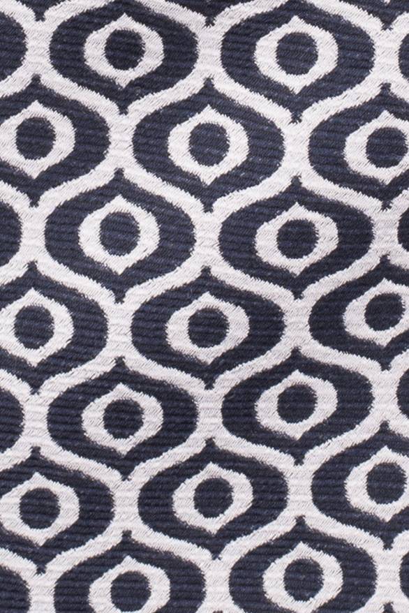 White with Blue Geometric Silk Necktie for Men