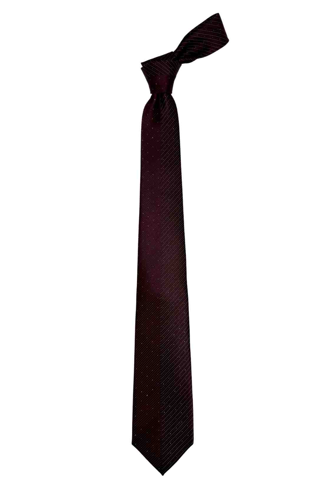Burgundy Geometric Silk Necktie for Men