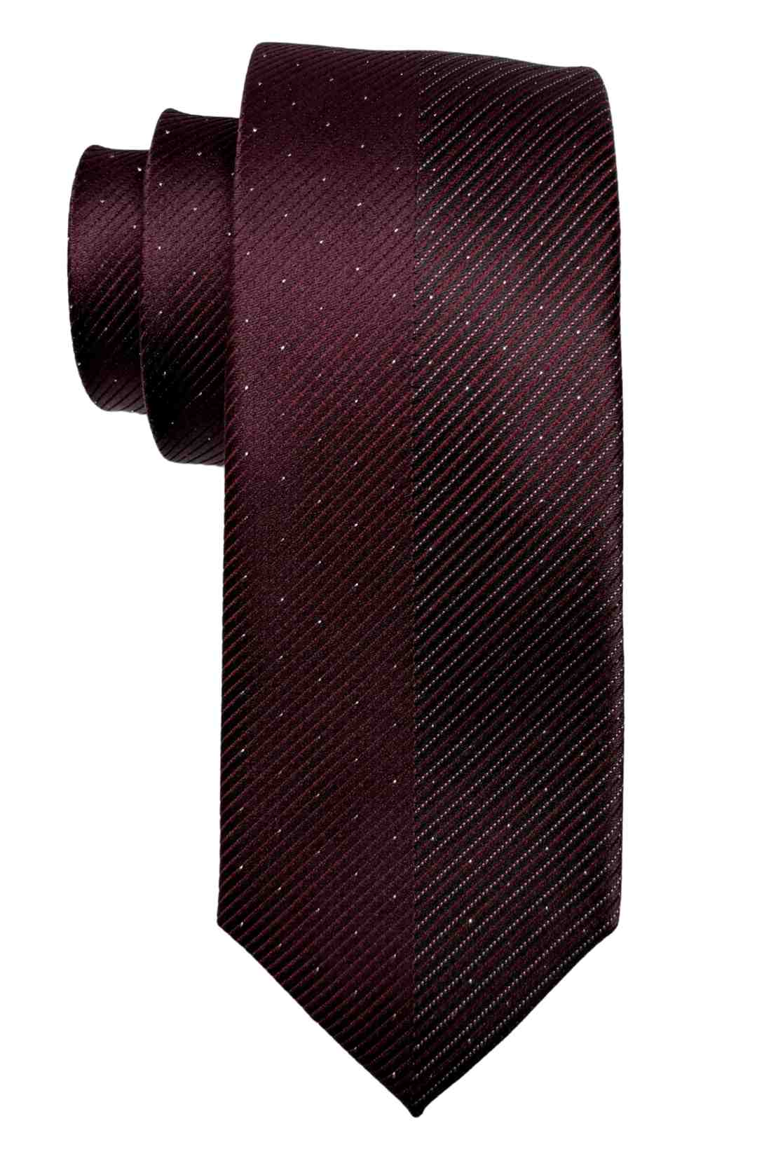 Burgundy Geometric Silk Necktie for Men
