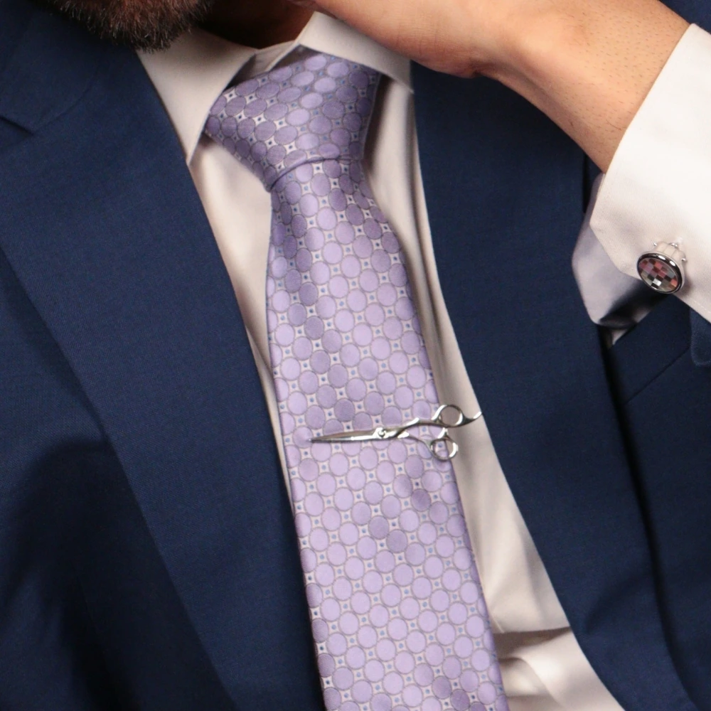 Scissor Silver Tie Bar for Men