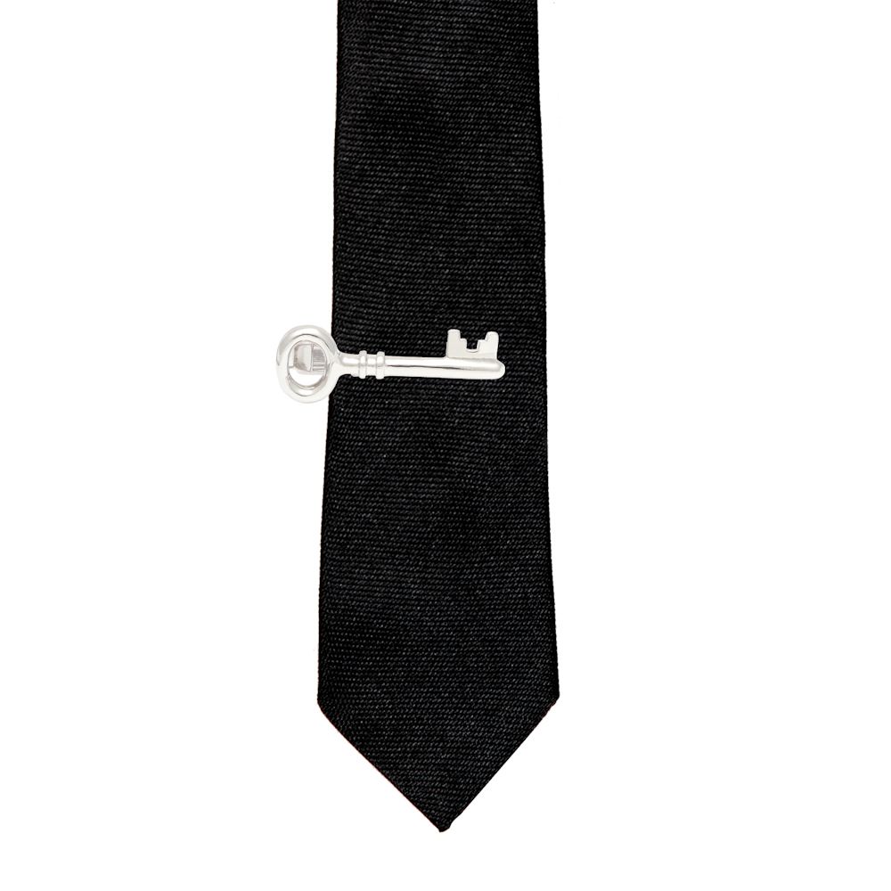 Key Silver Tie Bar for Men
