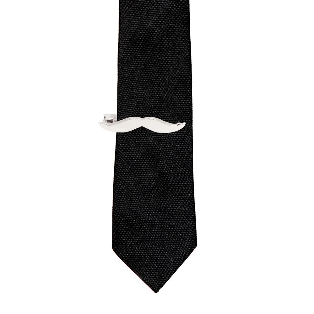 Moustache Silver Tie Bar for Men