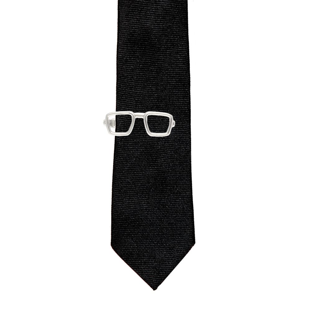 Square Spectable Silver Tie Bar for Men