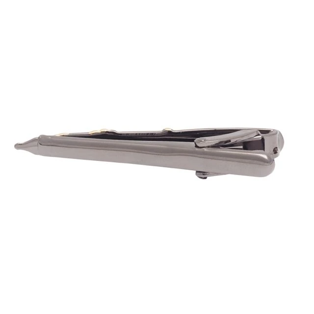 Fountain Pen Grey and Gold Tie Bar for Men