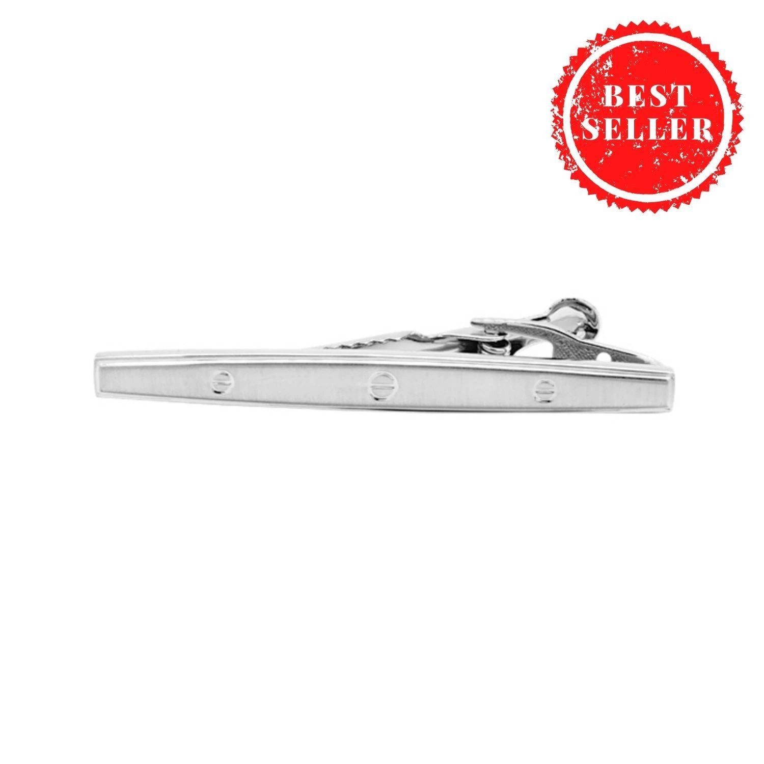 Screw Silver Tie Bar for Men