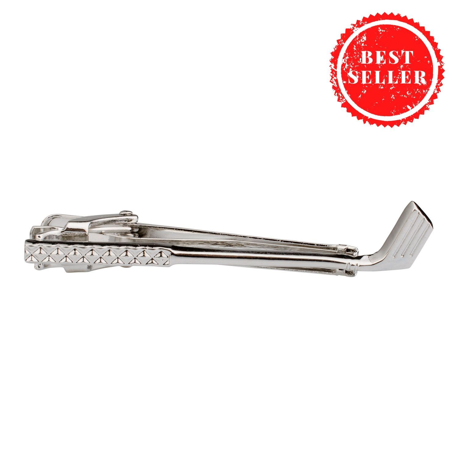 Wedge Silver Golf Stick Tie Bar for Men