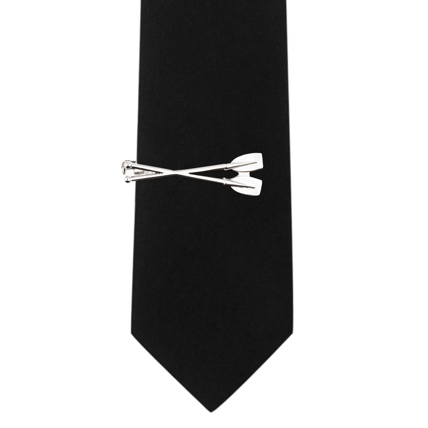 Crossed Rowing Silver Oars Tie Bar for Men