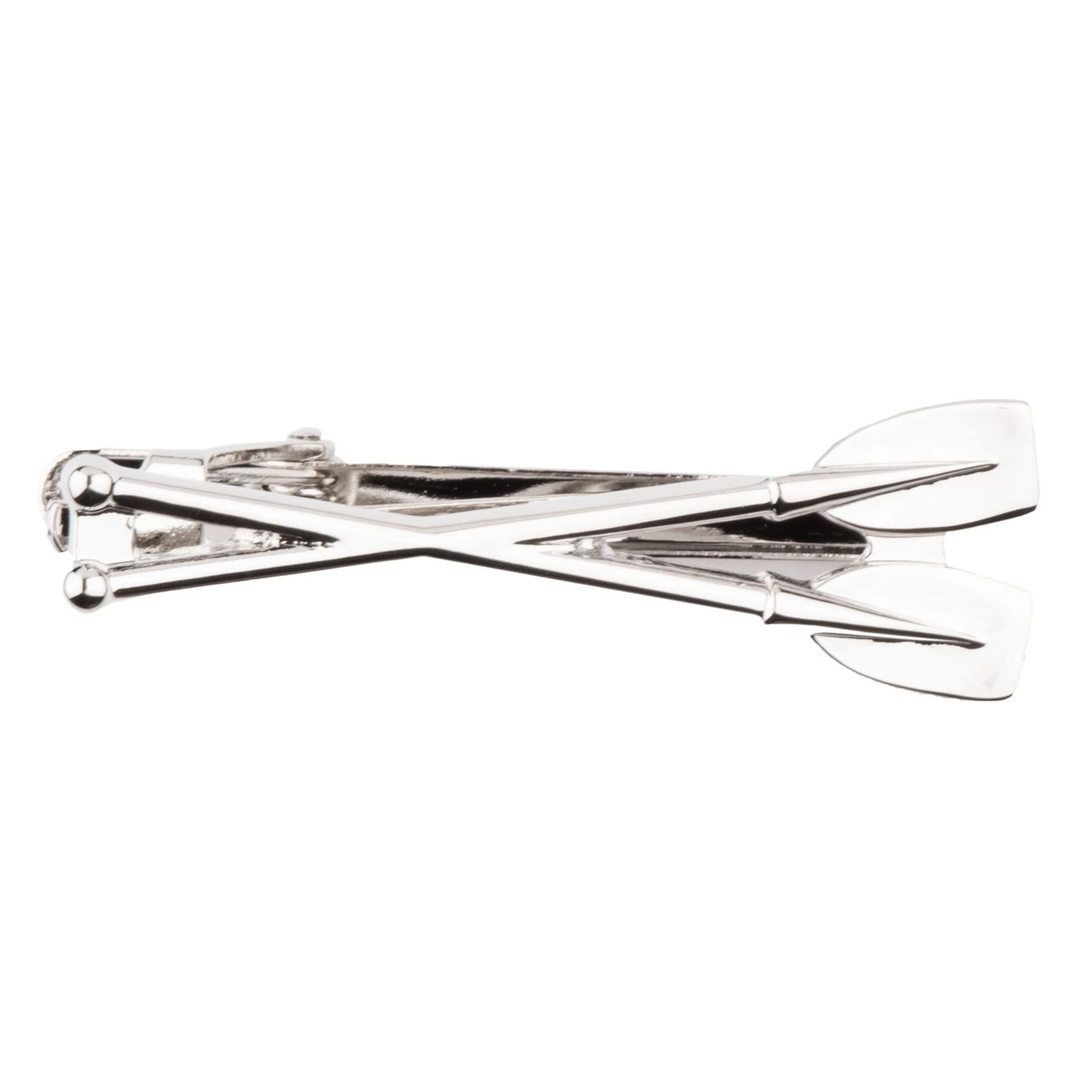 Crossed Rowing Silver Oars Tie Bar for Men