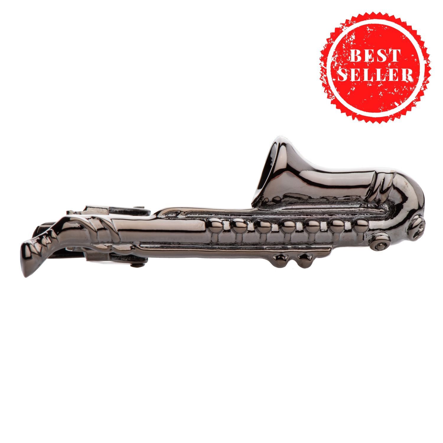 Saxophone Gunmetal Tie Bar for Men