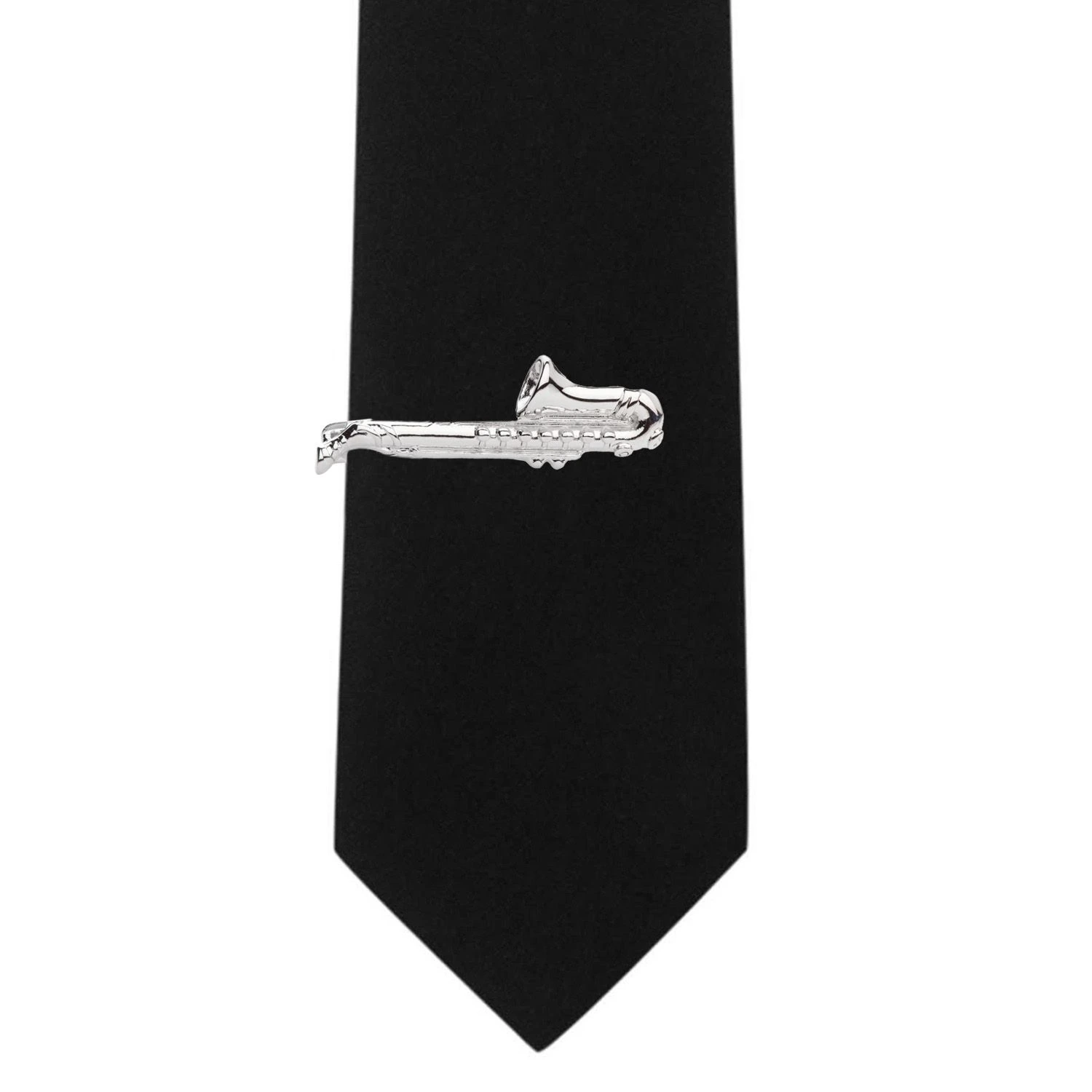 Saxophone Silver Tie Bar for Men