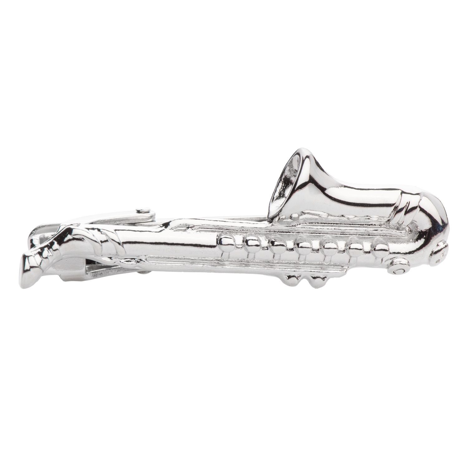 Saxophone Silver Tie Bar for Men