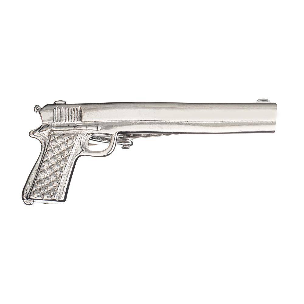 HAND GUN SILVER TIE BAR for Men
