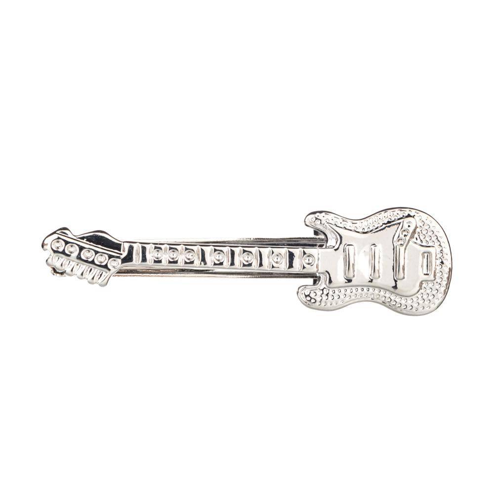 Silver Guitar Tie Bar for Men