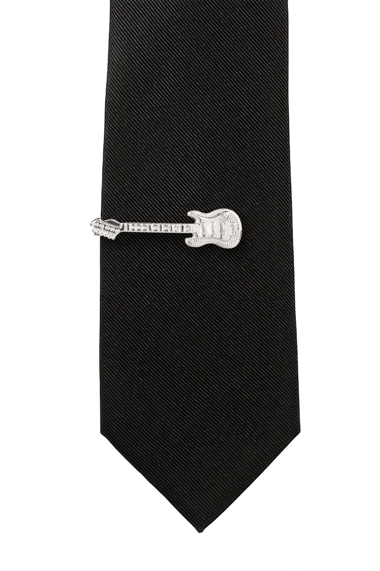 Silver Guitar Tie Bar for Men