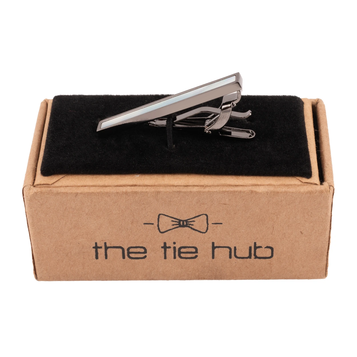 Classic Mother Of Pearl Gunmetal Tie Bar for Men