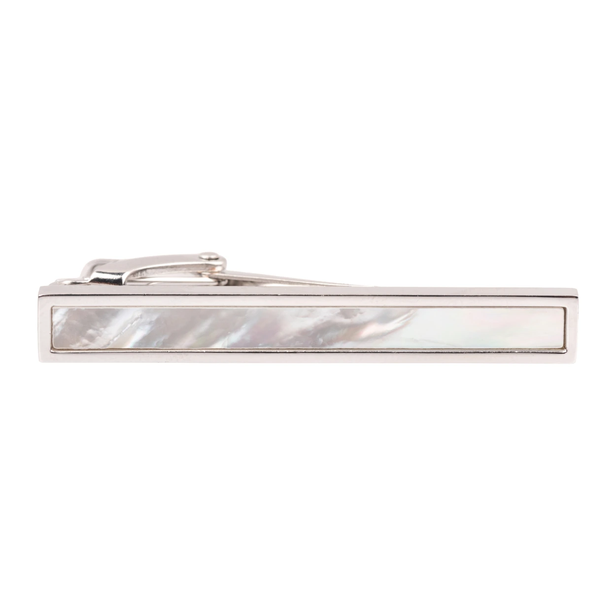 Classic Mother Of Pearl Silver Tie Bar for Men
