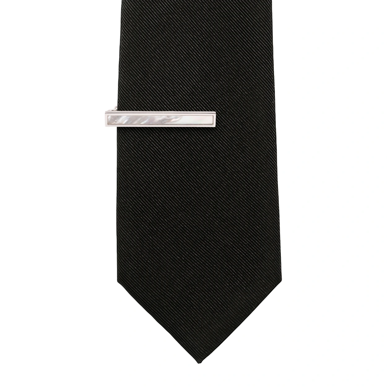 Classic Mother Of Pearl Silver Tie Bar for Men