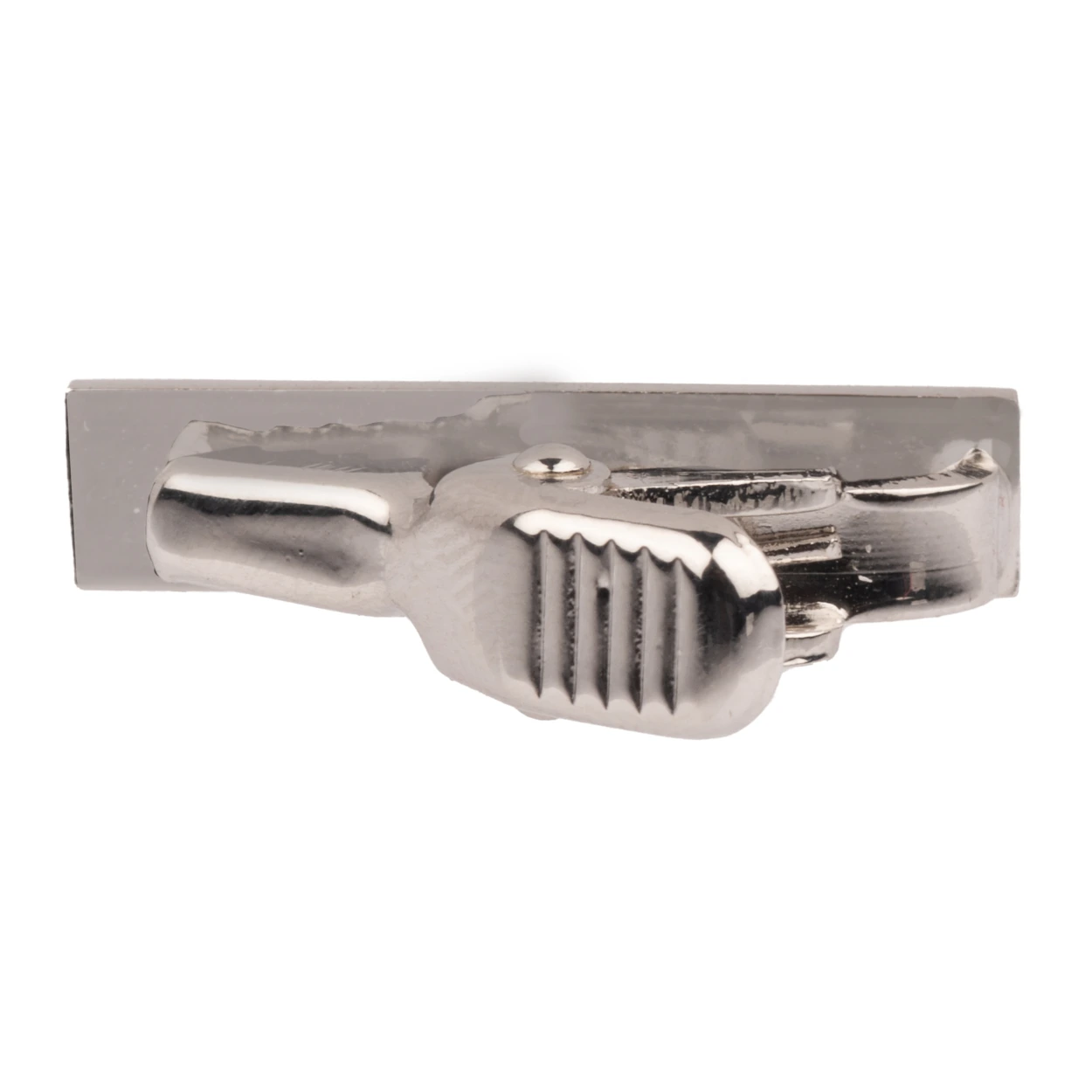 Mini Glossy Silver Tie Bar for Men