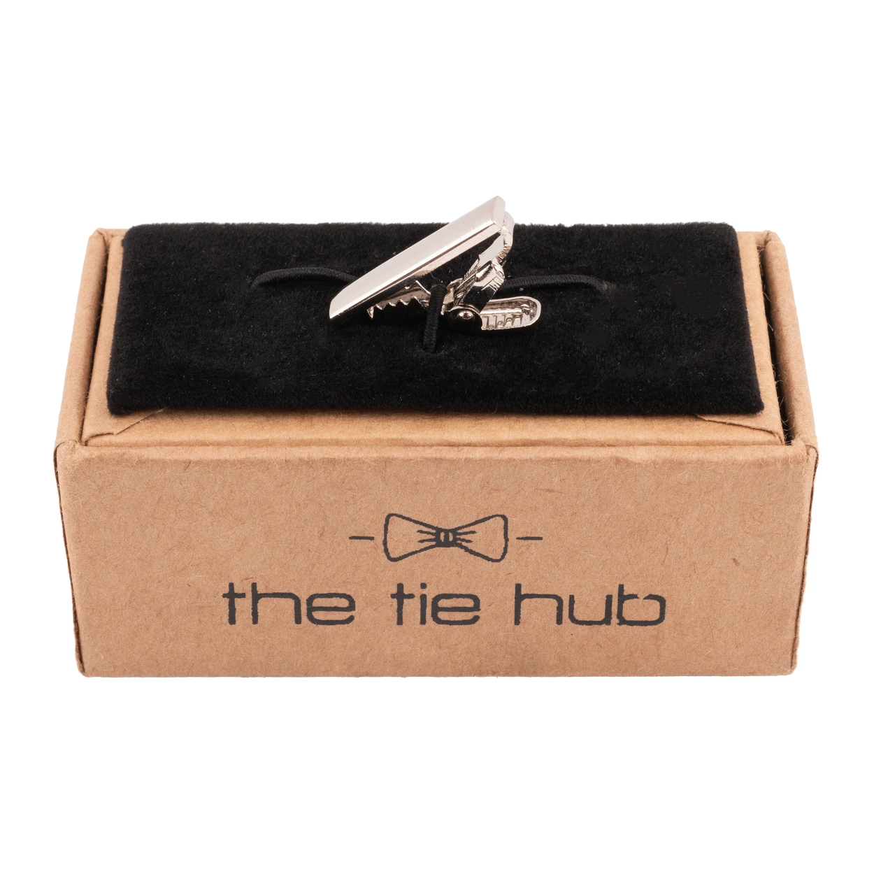 Mini Glossy Silver Tie Bar for Men