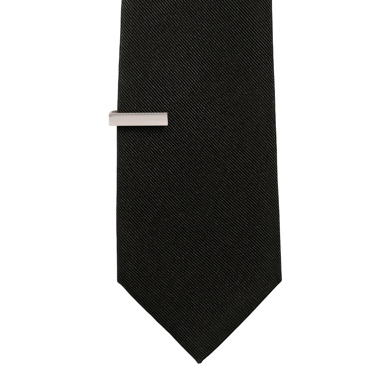 Mini Glossy Silver Tie Bar for Men