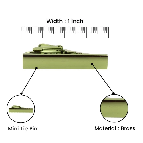 Mini Solid Green Tie Bar for Men