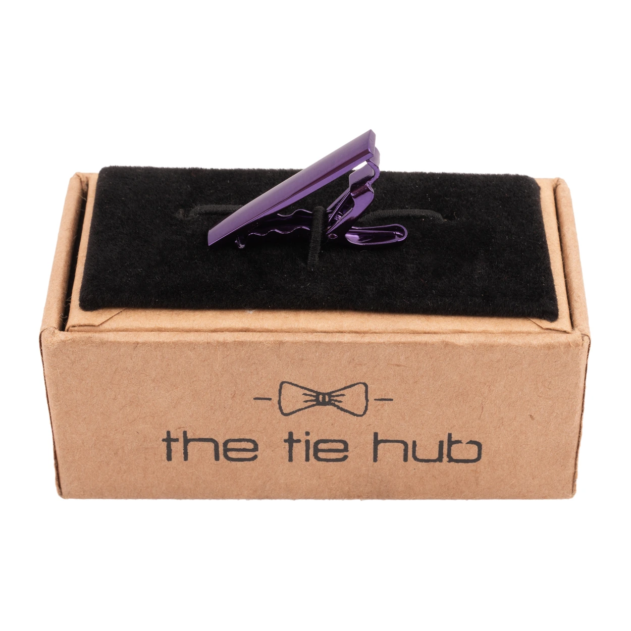Mini Solid Purple Tie Bar for Men