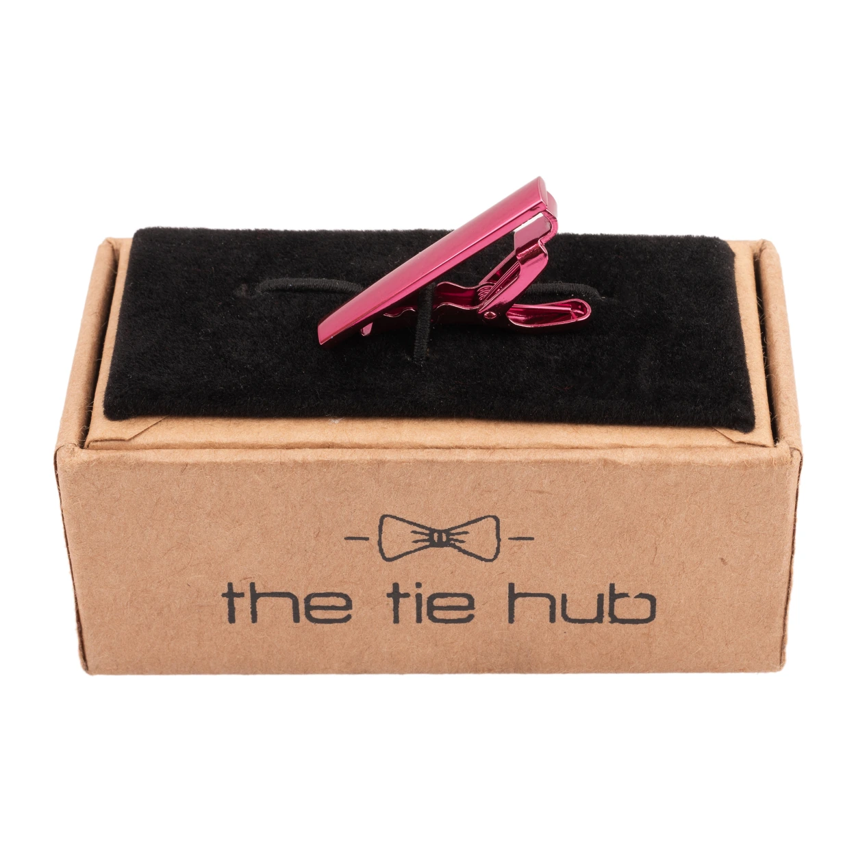 Mini Solid Pink Tie Bar for Men