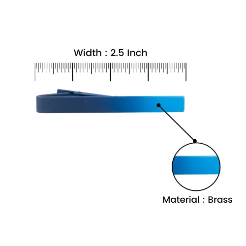Classic Matt Finishing Blue Tie Bar for Men