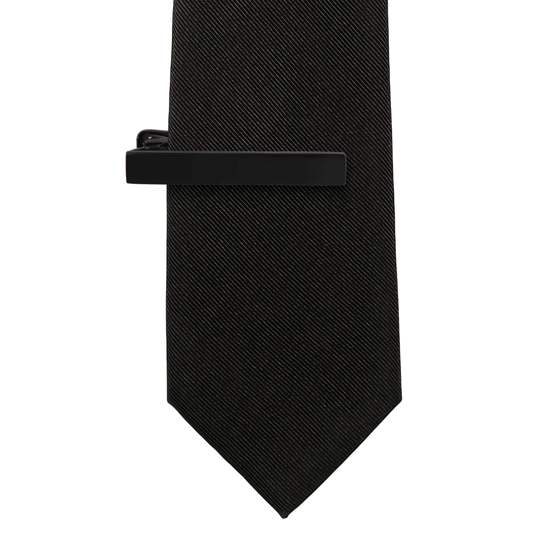 Solid Elegant Black Tie Bar for Men