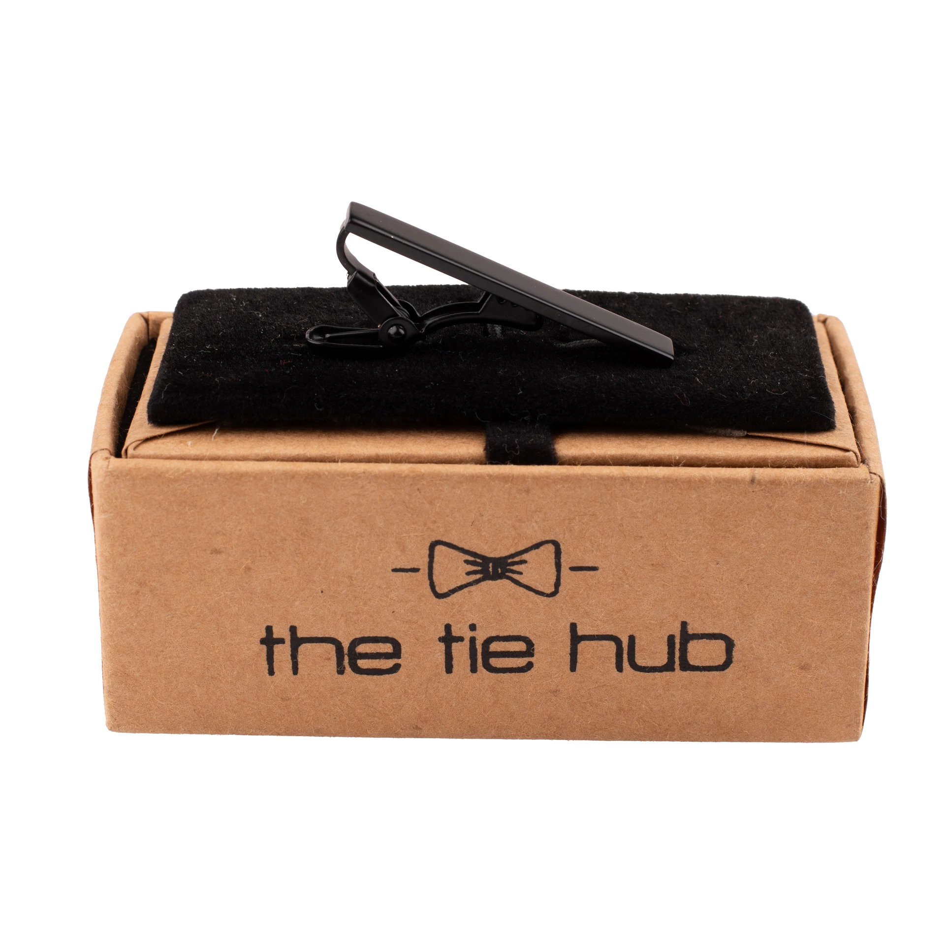 Solid Elegant Black Tie Bar for Men